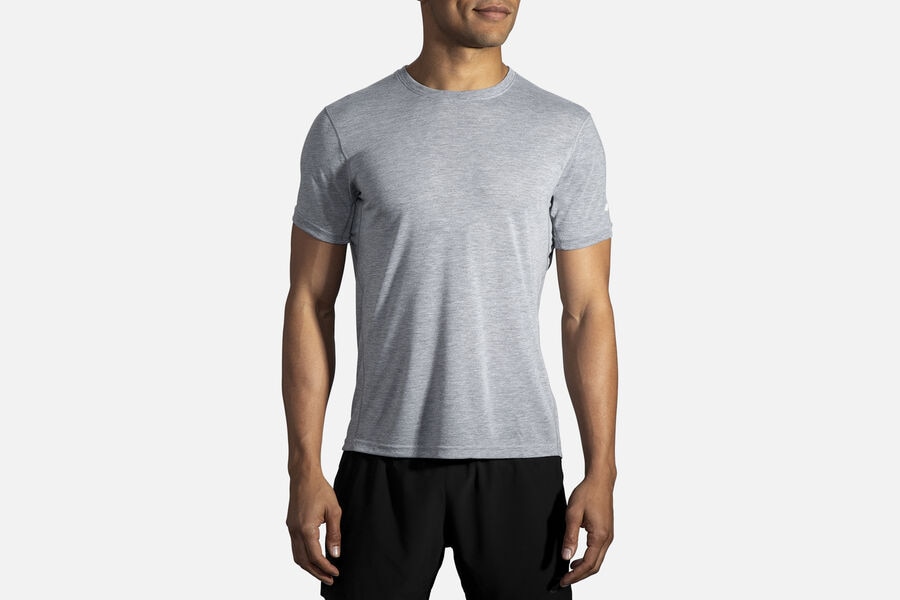 Brooks Men's Distance Sleeve Tops Heather Ash ( XCOGD3618 )